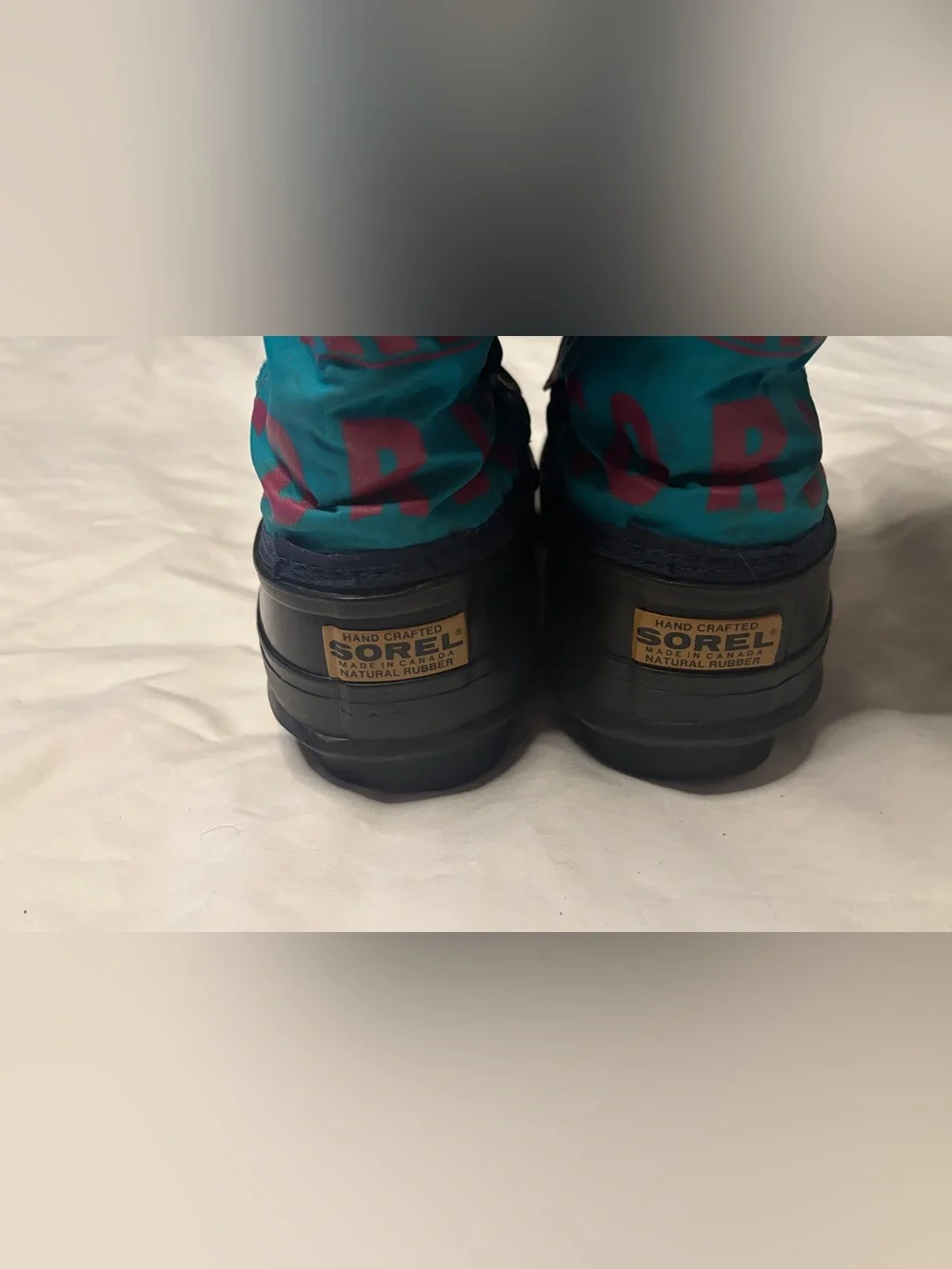 Vintage Sorel Women’s Size 9 Snow Boots Made in Canada Black Teal Pink Insulated